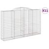 vidaXL 11 db &iacute;ves horganyzott vas gabion kos&aacute;r 300x50x180/200 cm