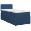 vidaXL Boxspring &aacute;gy matraccal LED szalagokkal K&eacute;k 100 x 200 cm Sz&ouml;vet