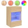 vidaXL sonoma t&ouml;lgy sz&iacute;nű fali TV-szekr&eacute;ny LED-ekkel 40x30x60,5 cm