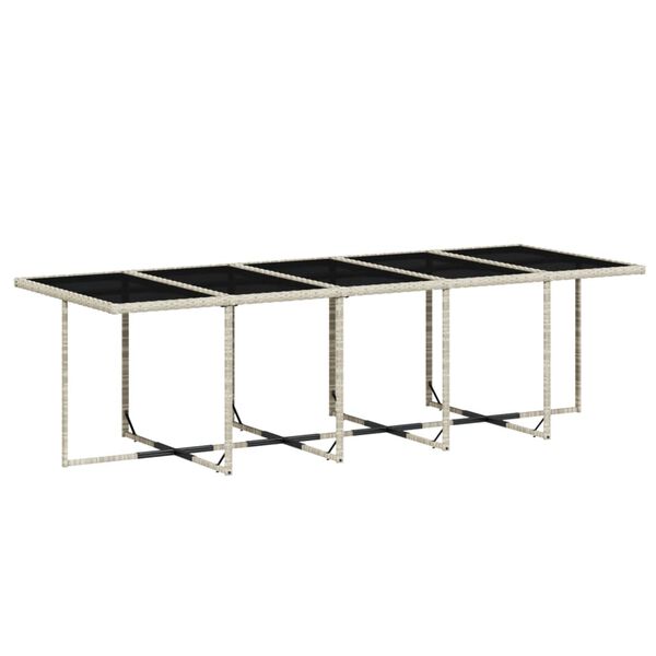 vidaXL 11 r&eacute;szes vil&aacute;gossz&uuml;rke polyrattan kerti &uuml;lőgarnit&uacute;ra p&aacute;rn&aacute;kkal