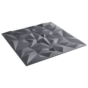 vidaXL Fali panelek 12 db 50 x 50 cm Ametiszt Sz&uuml;rke XPS Hab