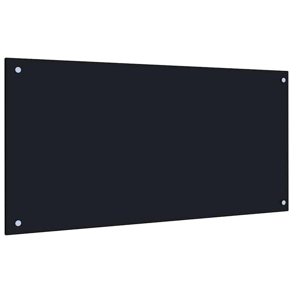 vidaXL Konyhai splashback 2 pcs Fekete 100 x 50 cm edzett &uuml;veg