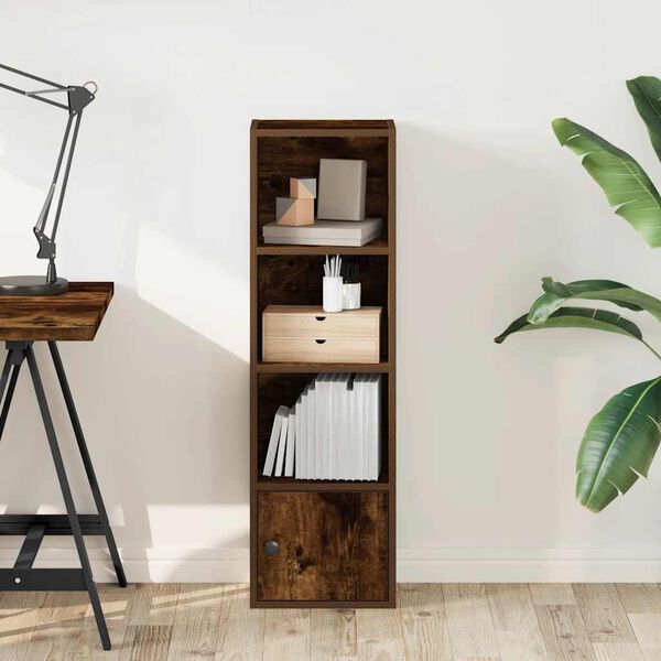 vidaXL f&uuml;st&ouml;s t&ouml;lgy sz&iacute;nű szerelt fa k&ouml;nyvszekr&eacute;ny 31x24x102 cm