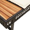 vidaXL 2 r&eacute;szes fekete polyrattan/ak&aacute;cfa kerti kanap&eacute;szett p&aacute;rn&aacute;kkal