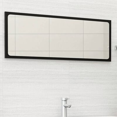 vidaXL fekete forgácslap fürdőszobatükör 100 x 1,5 x 37 cm
