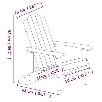 vidaXL antracitszürke HDPE kerti adirondack szék asztallal
