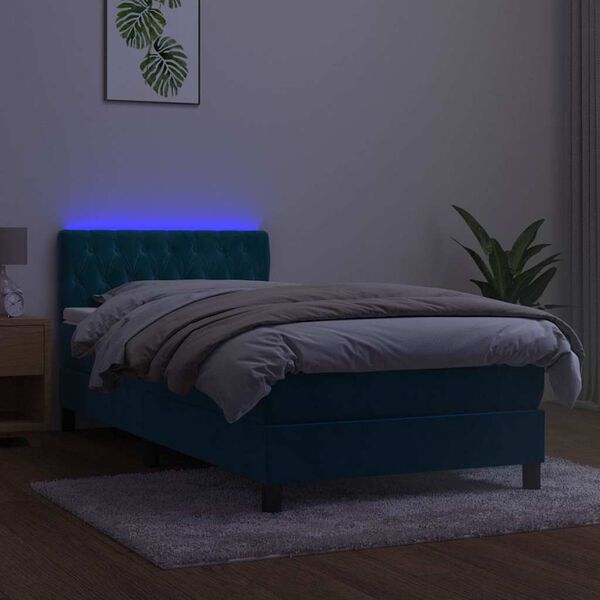 vidaXL s&ouml;t&eacute;tk&eacute;k b&aacute;rsony rug&oacute;s &eacute;s LED-es &aacute;gy matraccal 90x200 cm