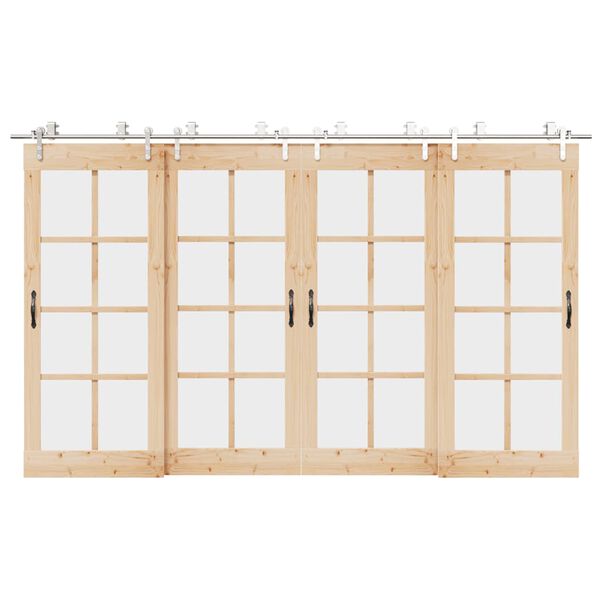 vidaXL ez&uuml;stsz&iacute;nű rozsdamentes ac&eacute;l tol&oacute;ajt&oacute; f&eacute;mszerel&eacute;k k&eacute;szlet 366cm