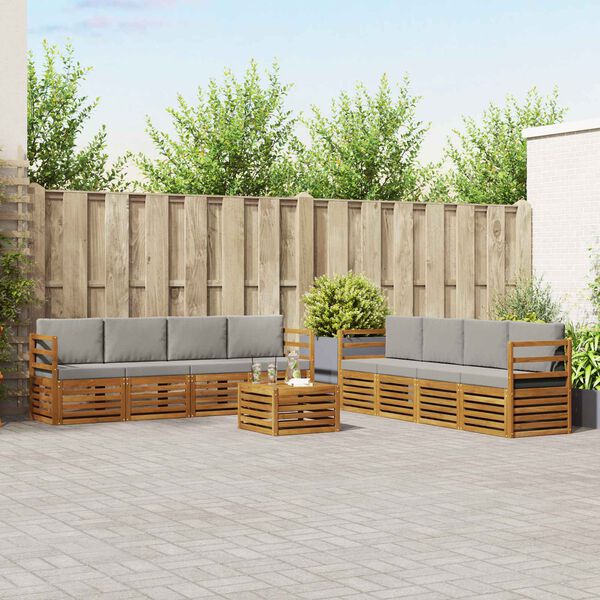 vidaXL &Uuml;lőgarnit&uacute;r&aacute;k 9 pcs Term&eacute;szetes &eacute;s Vil&aacute;gossz&uuml;rke T&ouml;m&ouml;r Ak&aacute;cfa