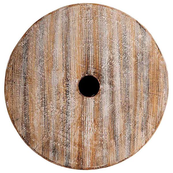 vidaXL Napernyőtalp Feh&eacute;r mosott &Oslash;34 x 40 cm T&ouml;m&ouml;r fa