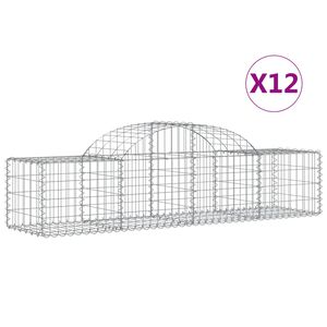 vidaXL 12 db &iacute;ves horganyzott vas gabion kos&aacute;r 200x50x40/60 cm