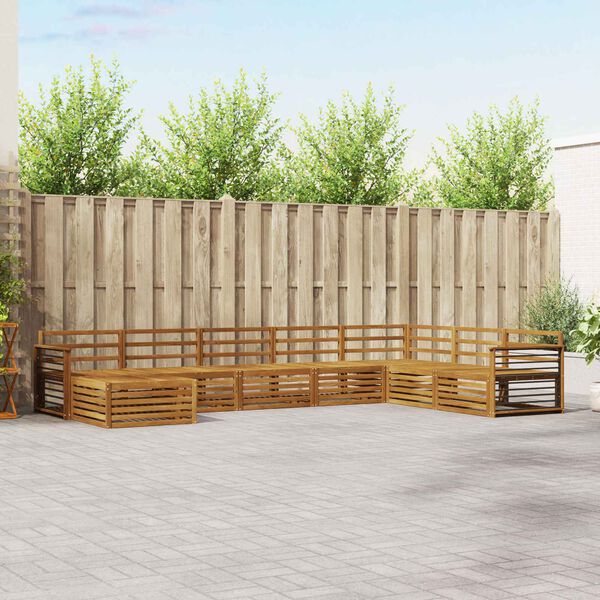 vidaXL &Uuml;lőgarnit&uacute;r&aacute;k 8 pcs Term&eacute;szetes T&ouml;m&ouml;r Ak&aacute;cfa