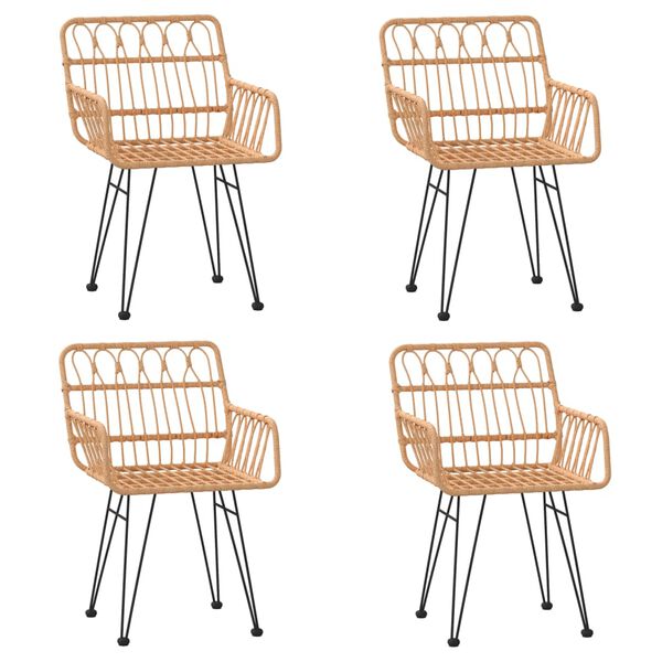 vidaXL 5 részes polyrattan kerti étkezőgarnitúra