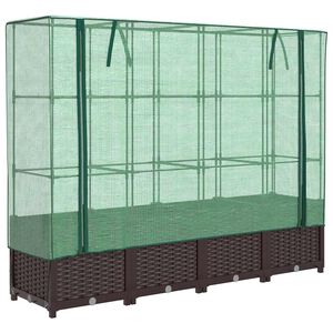 vidaXL rattan megjelen&eacute;sű magas&aacute;gy&aacute;s melegh&aacute;ztakar&oacute;val 160x40x138 cm