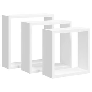 vidaXL 3 db feh&eacute;r MDF fali kockapolc