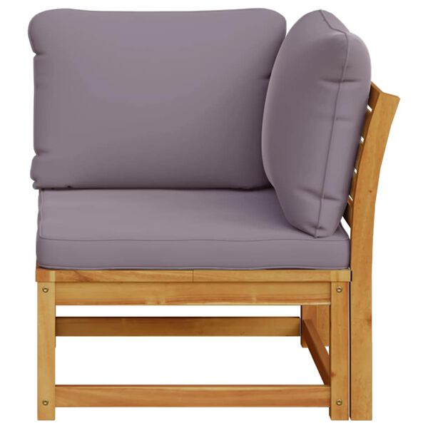 vidaXL tömör akácfa kerti sarokkanapé párnákkal 73 x 73 x 65 cm