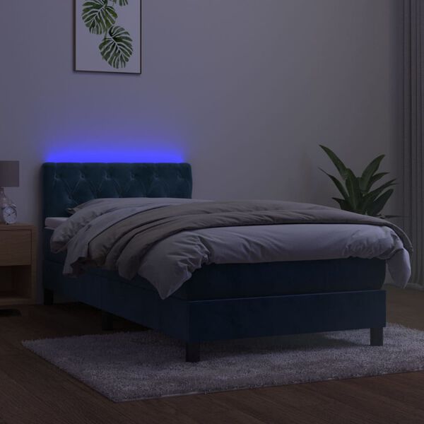 vidaXL s&ouml;t&eacute;tk&eacute;k b&aacute;rsony rug&oacute;s &eacute;s LED-es &aacute;gy matraccal 80 x 200 cm