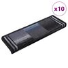 vidaXL 10 db fekete &eacute;s sz&uuml;rke &ouml;ntapad&oacute; l&eacute;pcsőszőnyeg 65x21x4 cm