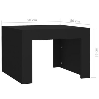vidaXL fekete forgácslap dohányzóasztal 50 x 50 x 35 cm