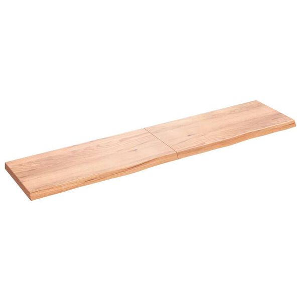 vidaXL vil&aacute;gosbarna kezelt t&ouml;m&ouml;r fa f&uuml;rdőszobai pult 220x50x(2-6) cm