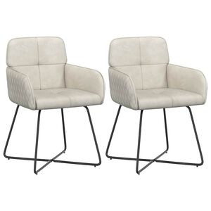 vidaXL &Eacute;tkező Sz&eacute;kek 2 pcs B&aacute;rsony Kr&eacute;msz&iacute;nű 59 x 56,5 x 86 cm