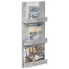vidaXL Magazin &aacute;llv&aacute;ny polcokkal Beton Sz&uuml;rke 43 x 11 x 102 cm Faanyag