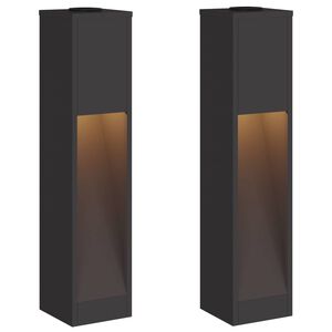 vidaXL Napelemes LED &Uacute;tjelző L&aacute;mpa 2 db Meleg feh&eacute;r 18 x 18 x 80 cm