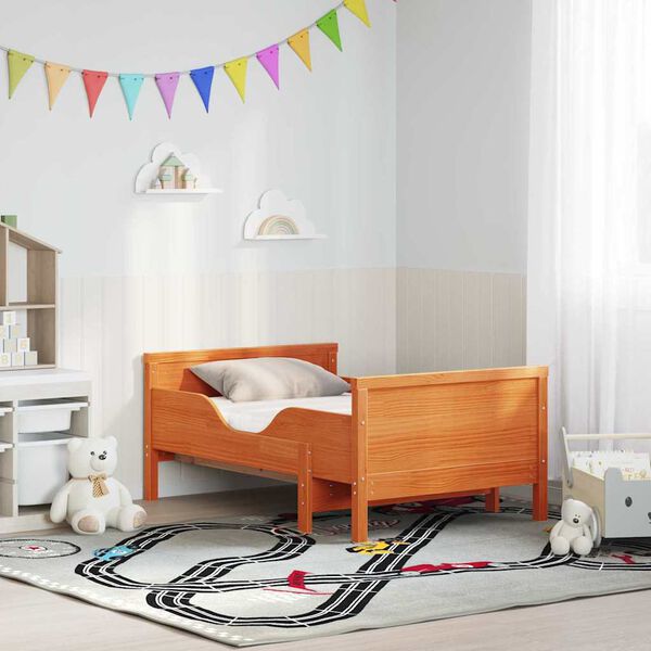 vidaXL &Aacute;gykeret matracmal fejt&aacute;ml&aacute;val Barna 80 x 200 cm T&ouml;m&ouml;r fenyőfa