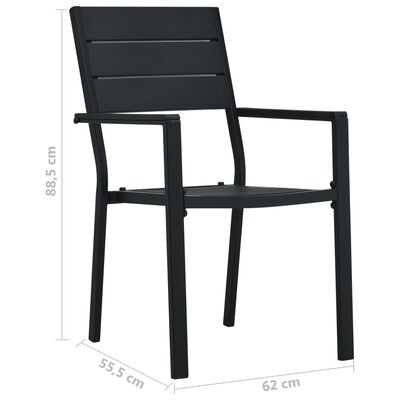 vidaXL 4 darab fekete fautánzatú HDPE kerti szék