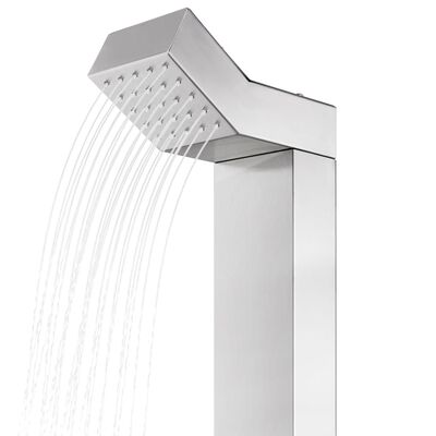 vidaXL rozsdamentes acél kerti zuhany szürke aljjal 225 cm