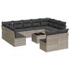 vidaXL 12 r&eacute;szes vil&aacute;gossz&uuml;rke polyrattan kerti &uuml;lőgarnit&uacute;ra p&aacute;rn&aacute;val