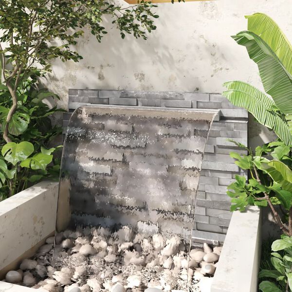 vidaXL n&eacute;gysz&ouml;gletű rozsdamentes ac&eacute;l v&iacute;zes&eacute;ses medencesz&ouml;kők&uacute;t 110 cm