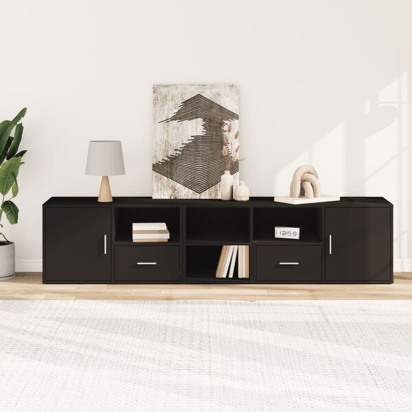 vidaXL fekete szerelt fa sarokszekr&eacute;ny 200x40x45 cm