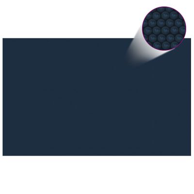 vidaXL fekete és kék napelemes lebegő PE medencefólia 800 x 500 cm