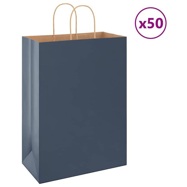 vidaXL 50 db k&eacute;k pap&iacute;rzacsk&oacute;k foganty&uacute;kkal 32x17x44 cm