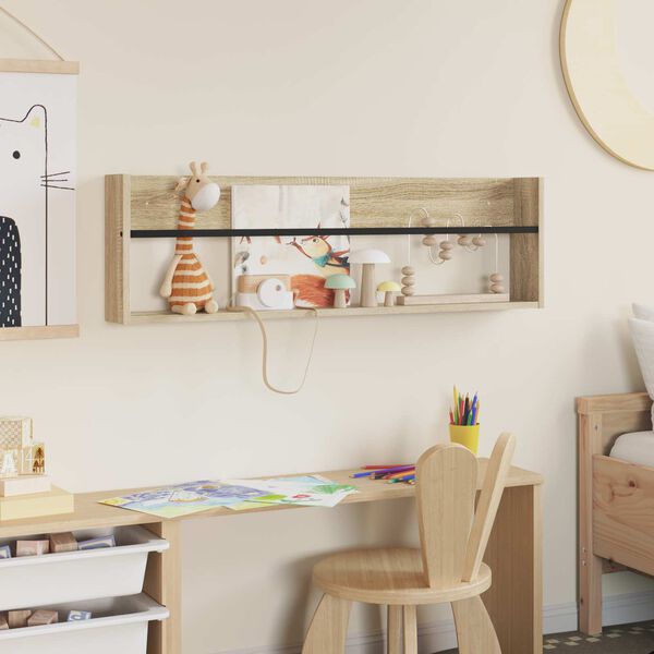 vidaXL Magazin &aacute;llv&aacute;ny polcokkal Sonoma t&ouml;lgy 100 x 12 x 30 cm Faanyag