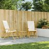vidaXL 2 db bambusz összecsukható dönthető kerti szék párnával