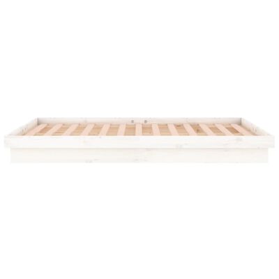 vidaXL fehér tömör fa ágykeret LED-ekkel 180 x 200 cm (Super King)