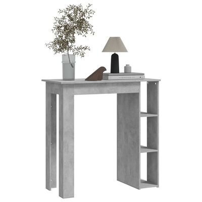 vidaXL betonszürke forgácslap bárasztal polccal 102 x 50 x 103,5 cm