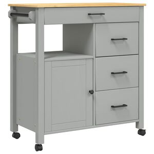 vidaXL MONZA t&ouml;m&ouml;r fenyőfa konyhai kocsi 84 x 40 x 88,5 cm