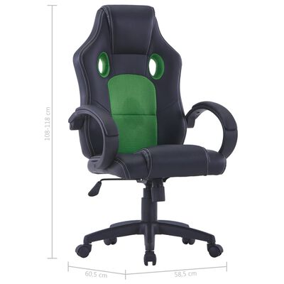 vidaXL zöld műbőr gamer-szék