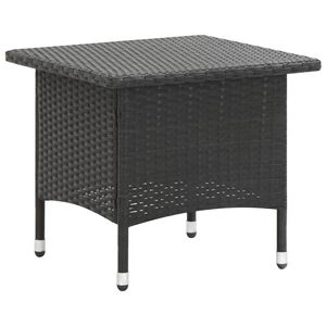 vidaXL fekete polyrattan te&aacute;z&oacute;asztal 50 x 50 x 47 cm