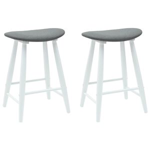 vidaXL &Eacute;tkező Sz&eacute;kek 2 pcs Feh&eacute;r 46 x 37 x 63 cm T&ouml;m&ouml;r Gumi Fa