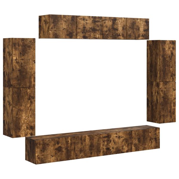 vidaXL TV szekr&eacute;ny 8 pcs F&uuml;st&ouml;lt t&ouml;lgy