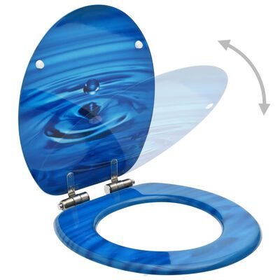 vidaXL 2 db kék vízcseppmintás MDF WC-ülőke finoman záródó fedéllel