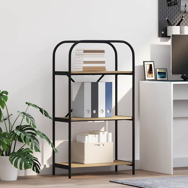 vidaXL K&ouml;nyvespolc Sonoma t&ouml;lgy 60 x 30 x 109 cm Faanyag