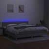 vidaXL vil&aacute;gossz&uuml;rke sz&ouml;vet rug&oacute;s &eacute;s LED-es &aacute;gy matraccal 200x200 cm