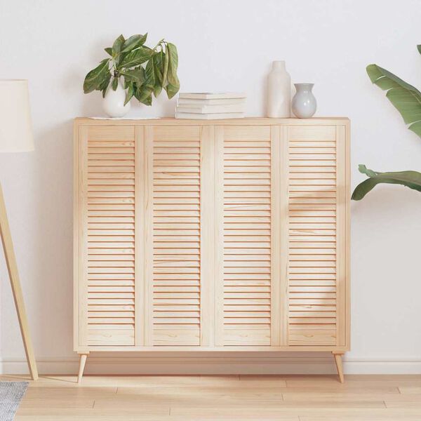 vidaXL 4 db t&ouml;m&ouml;r fenyőfa lamell&aacute;s szekr&eacute;nyajt&oacute; 99x29,5 cm