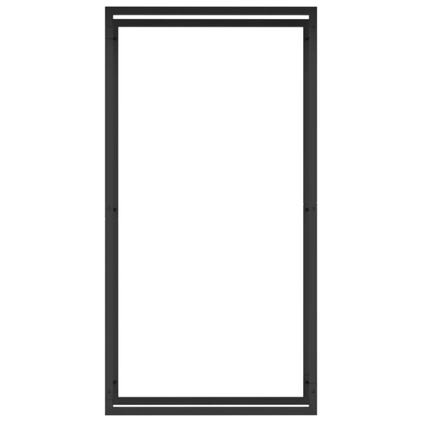 vidaXL matt fekete ac&eacute;l tűzifatart&oacute; 80x28x154 cm