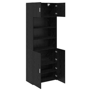 vidaXL T&aacute;rol&oacute;szekr&eacute;ny Fekete t&ouml;lgy 80 x 42,5 x 225 cm Szerelt Fa